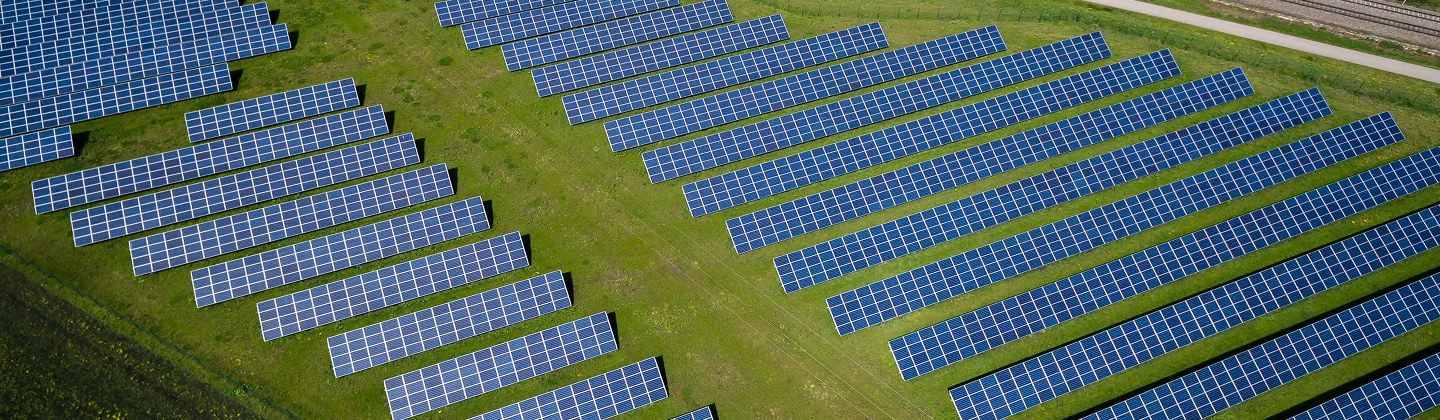 Solar panels viewed from above